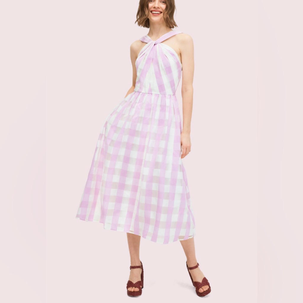 Kate Spade Pink And White Gingham Dress